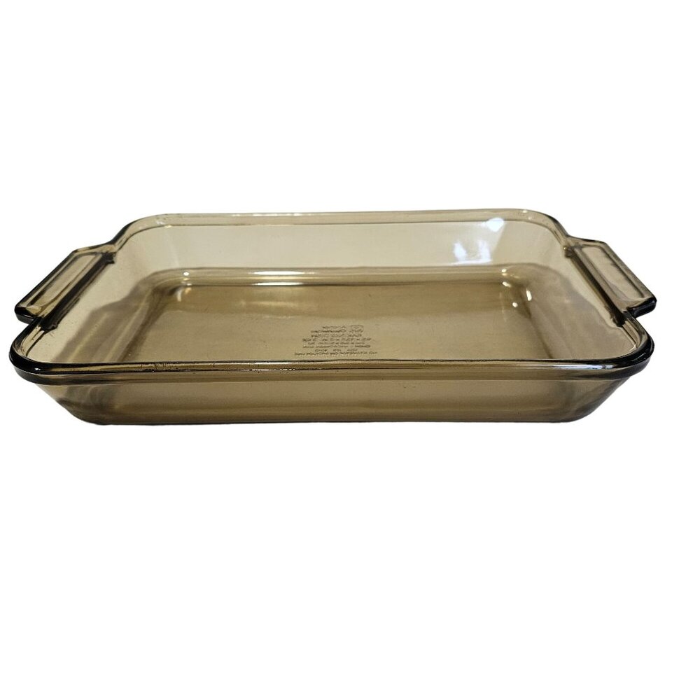 Anchor Hocking Harvest Amber Rectangular Baking Dish 11.5" brown glass 2qt pan